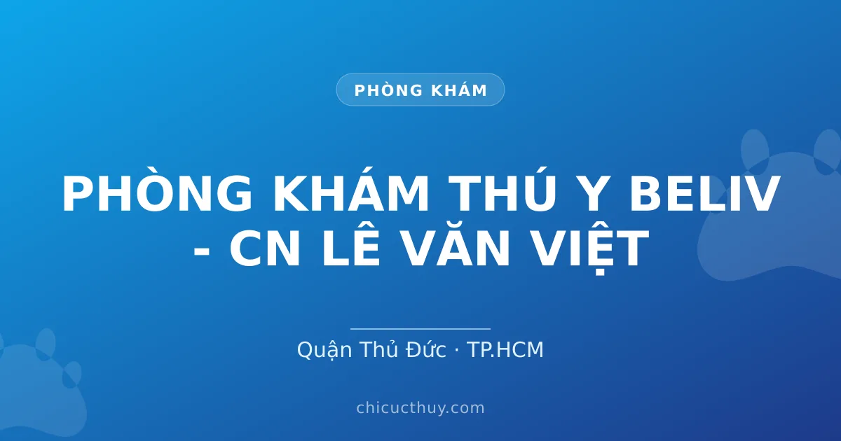 PHÒNG KHÁM THÚ Y BELIV - CN LÊ VĂN VIỆT